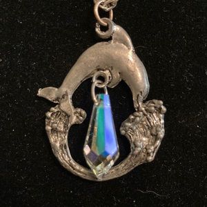 Comstock 1993 pewter dolphin prism necklace